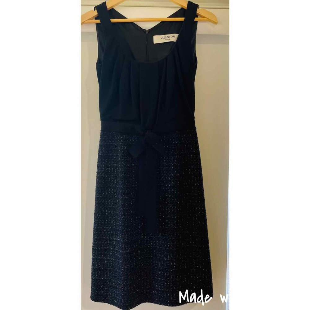 VALENTINO TWEED AND CREPE DRESS SIZE 40